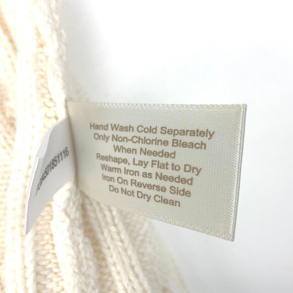 Boston Proper Sweater White/Cream V Neck Cable Knit Pearl Embellished Size M - Picture 14 of 16